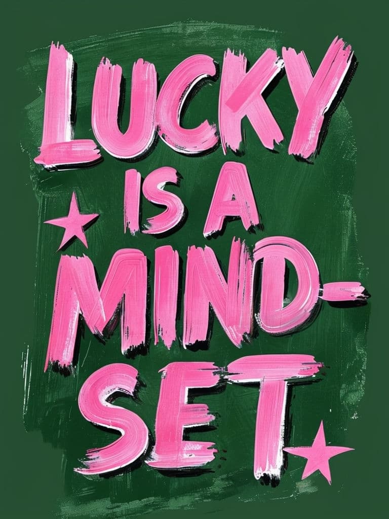 Типографический постер Lucky Is a Mind-Set