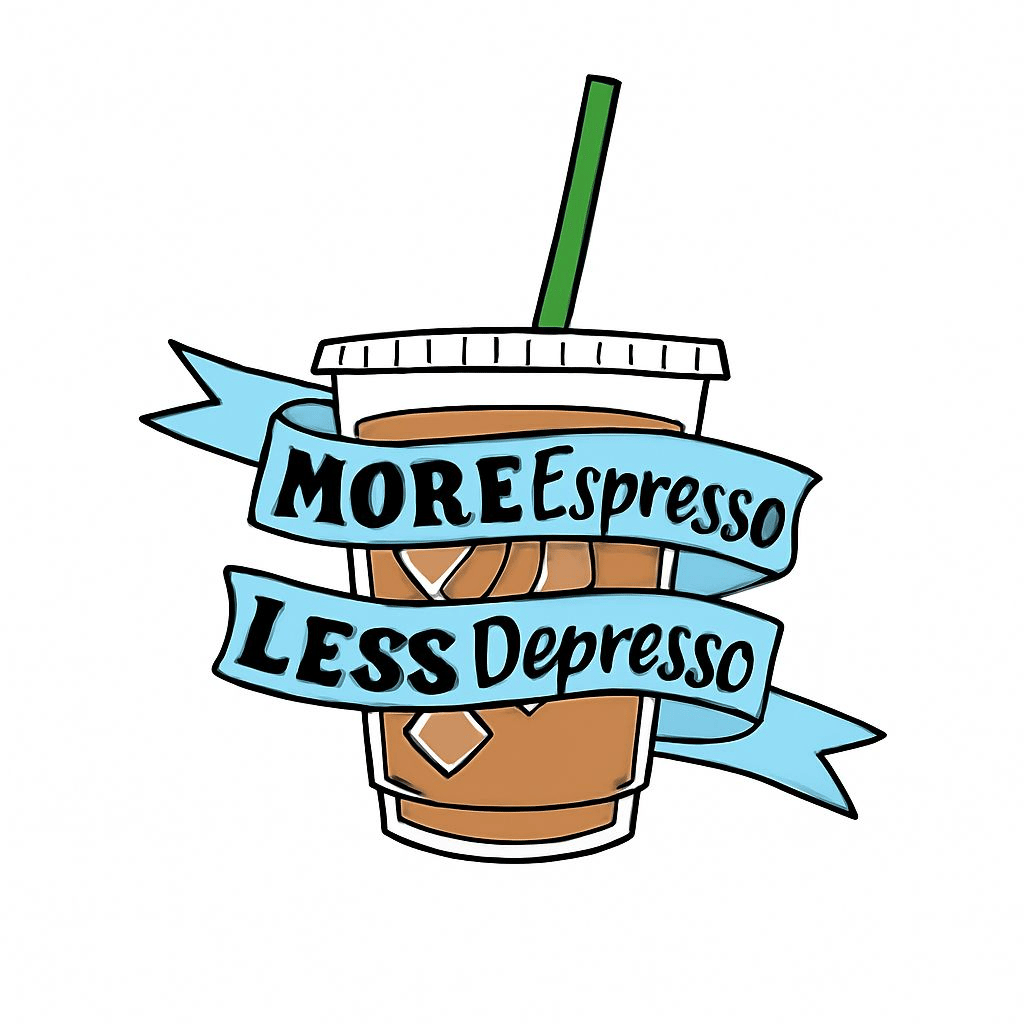 Кофейный стикер More Espresso Less Depresso