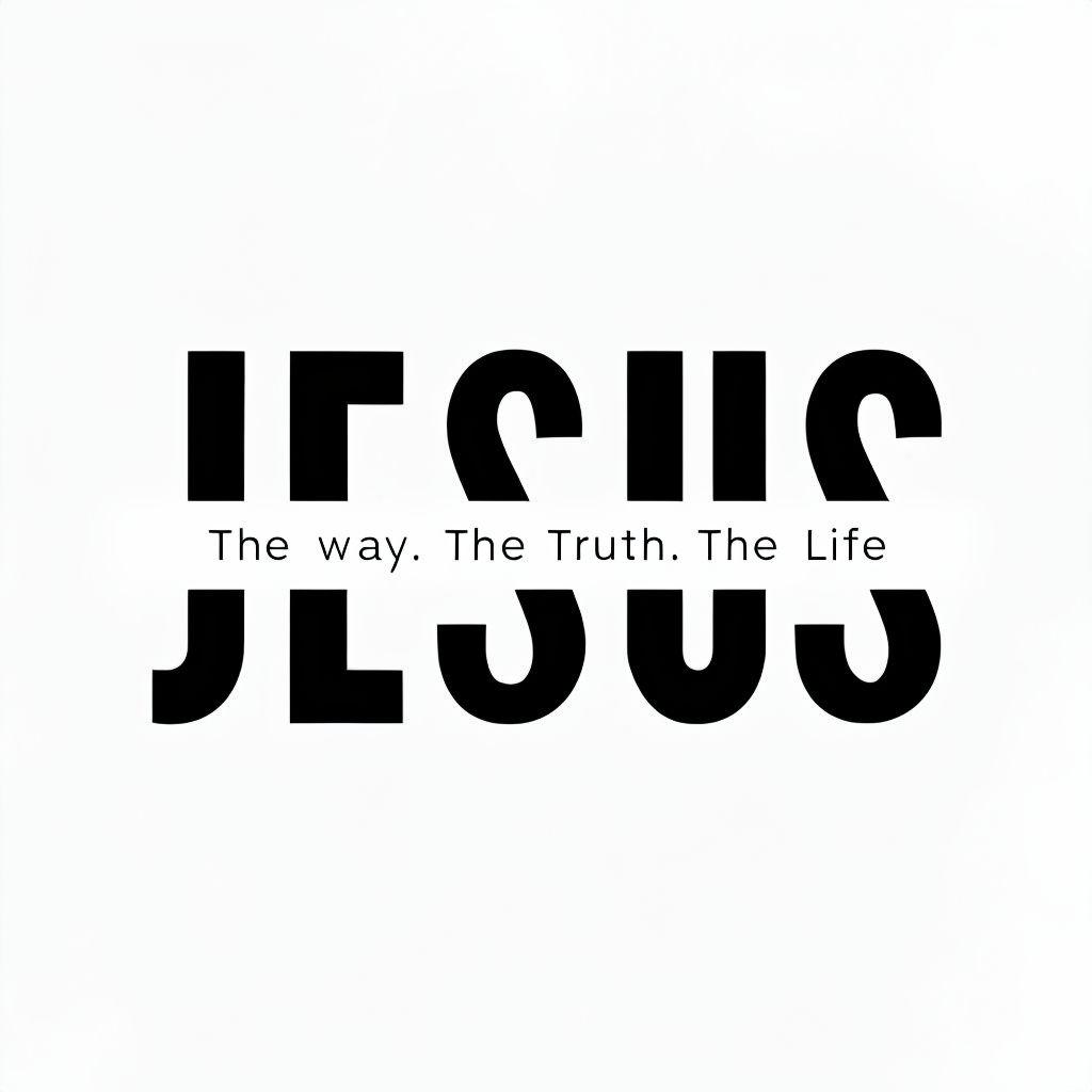 Минималистичный шрифтовой принт JESUS